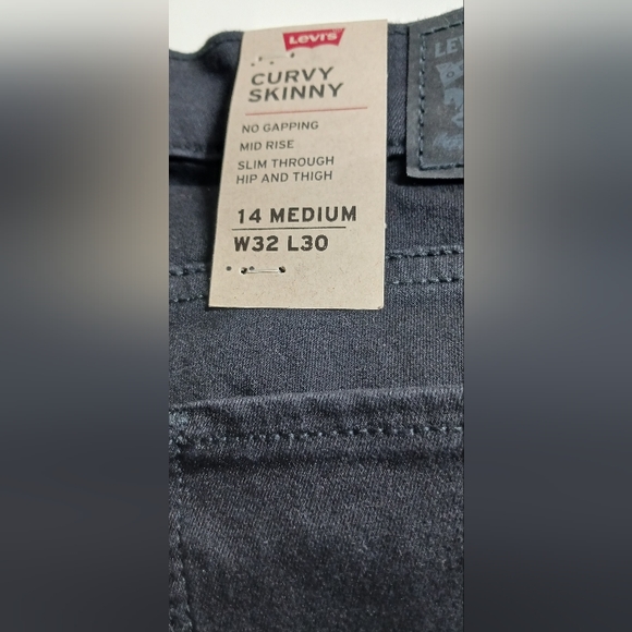 LEVI'S Curvy Skinny jeans, black, 14 medium,  W32 L30 - Picture 2 of 6